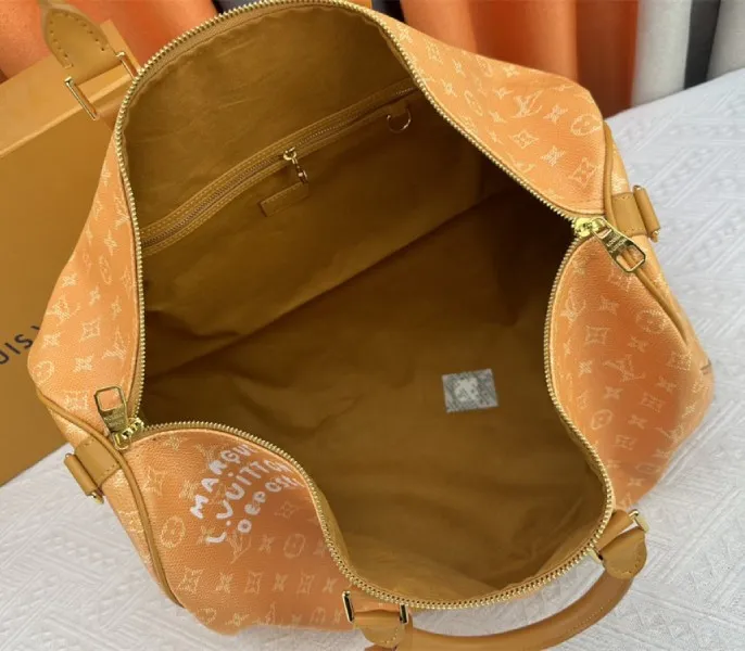 Louis Vuitton Monogram Heritage Canvas Keepall Bandouliere 50 In Yellow — image 6