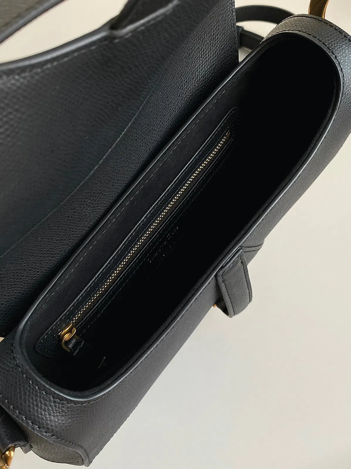 Dior Saddle Bag with Strap in Black Grained Calfskin — image 4