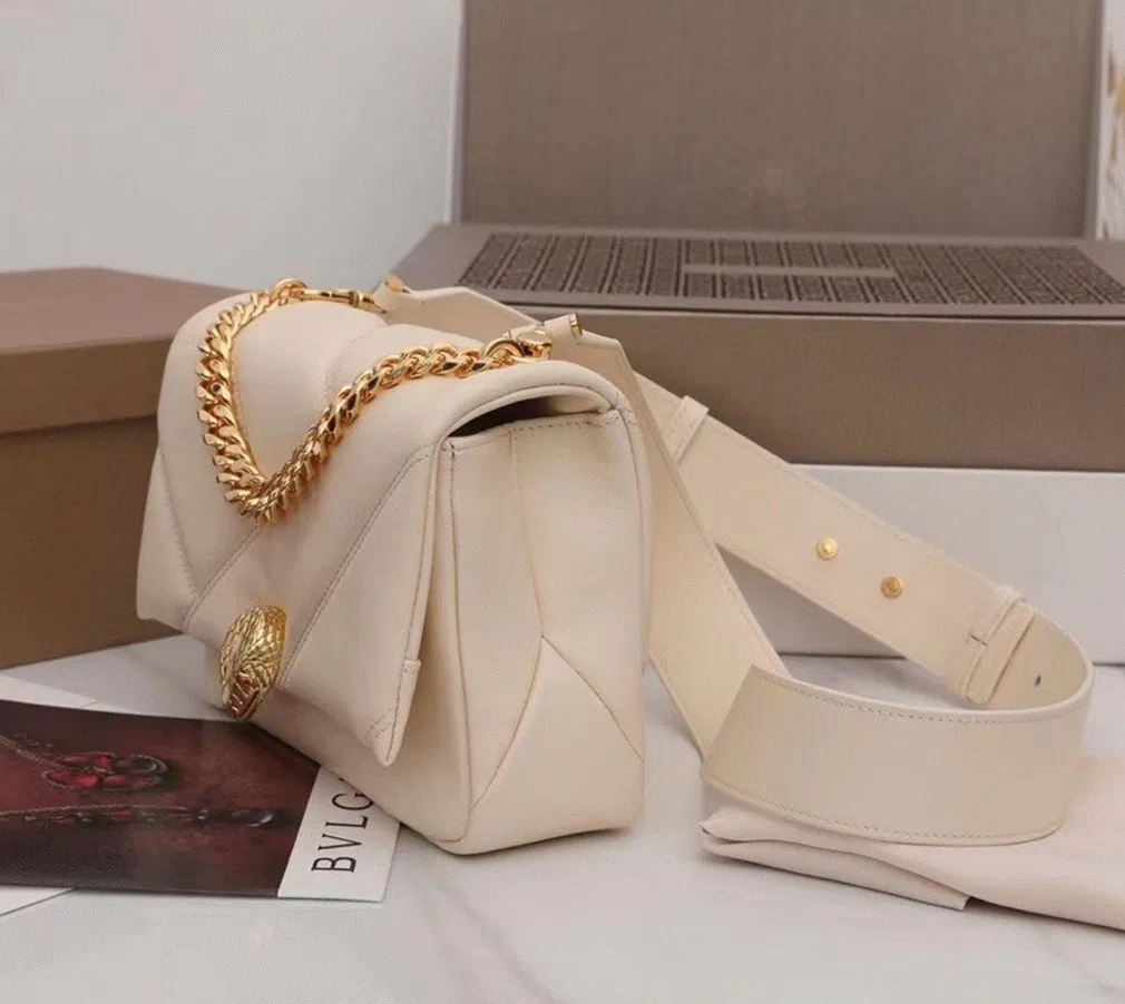 Knockoff Bvlgari Serpenti Cabochon Small Bag White Leather — image 3