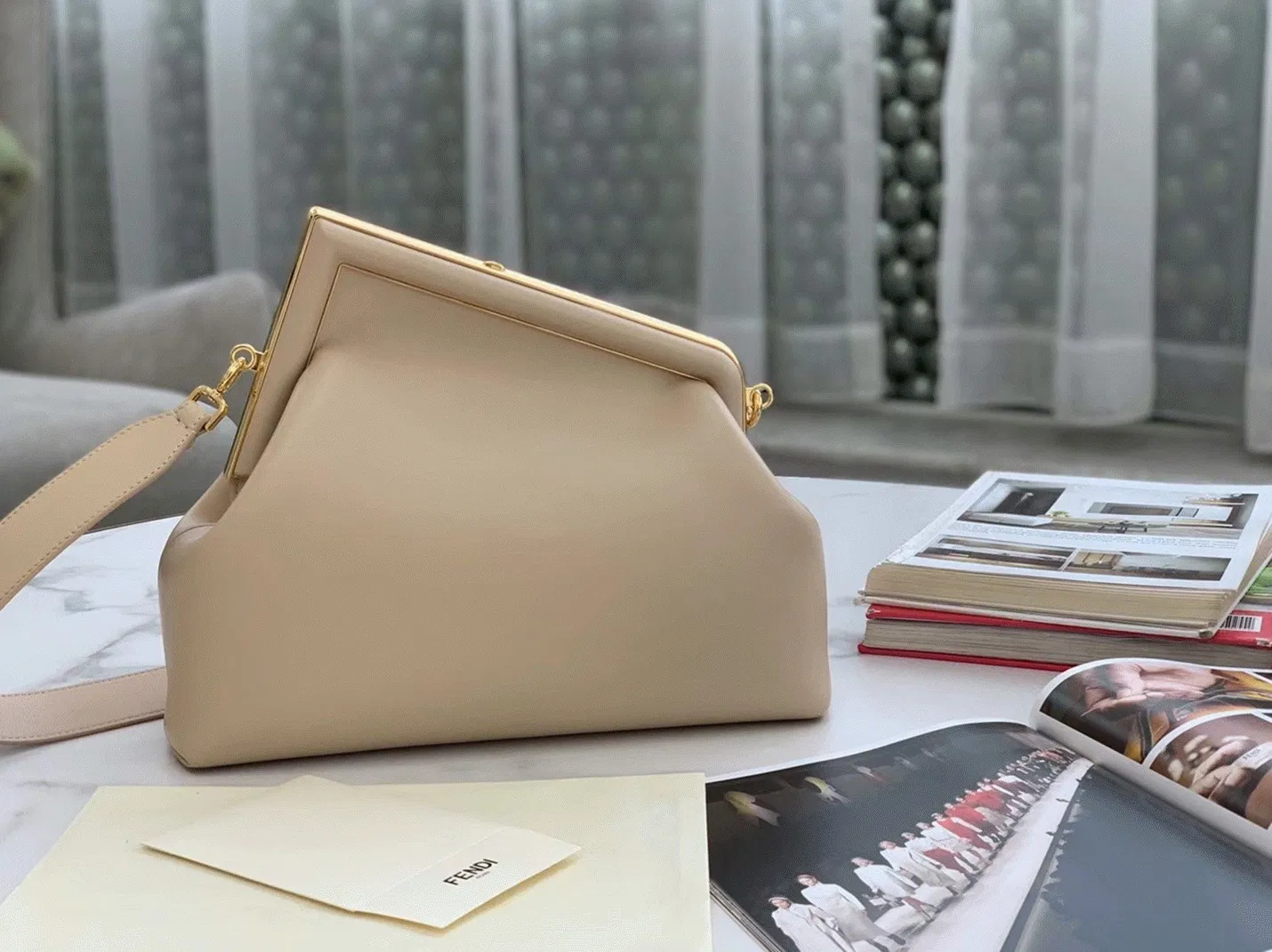 Top Quality Knockoff Fendi First Small Bag In Beige — image 8