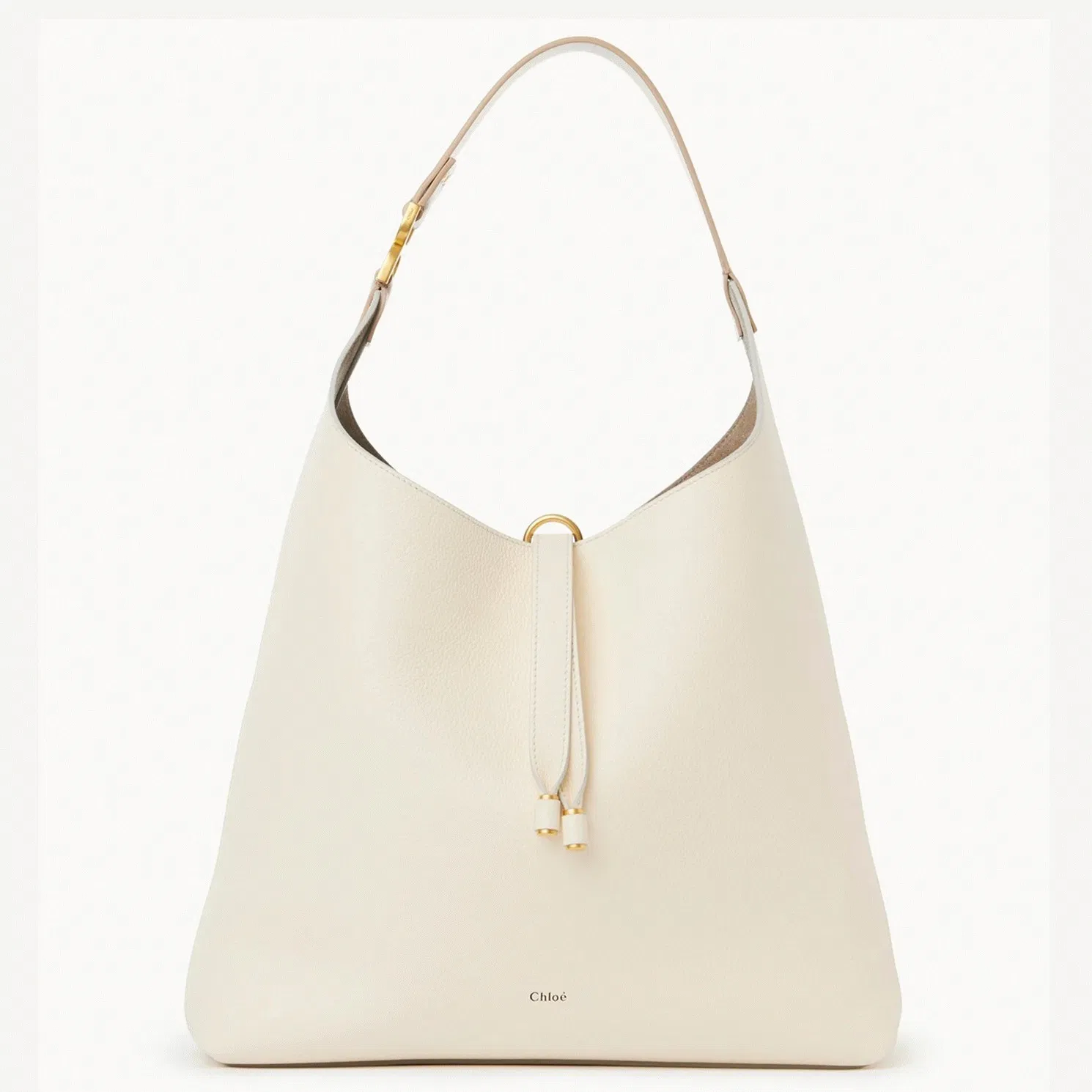 Top Quality Chloe Marcie Hobo Bag in White Grained Leather