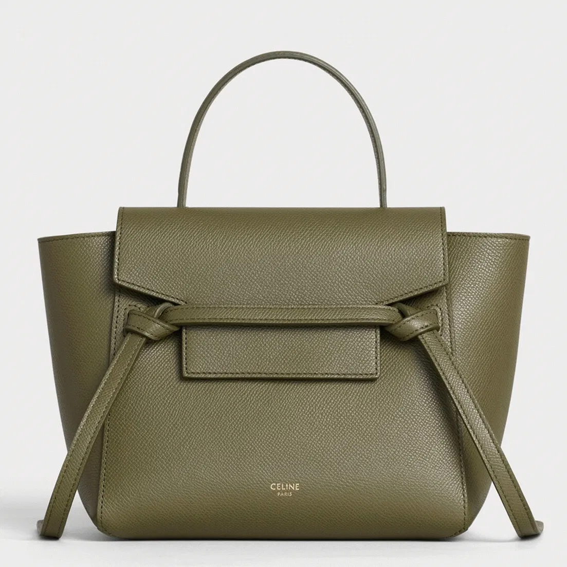 Celine Belt Nano Bag in Army Green