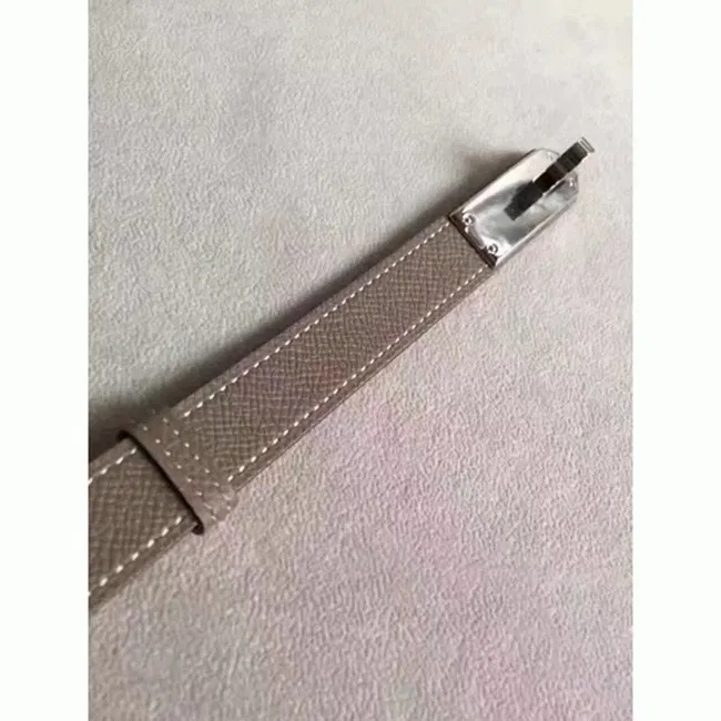 Etoupe epsom designer Hermes Kelly belt — image 2