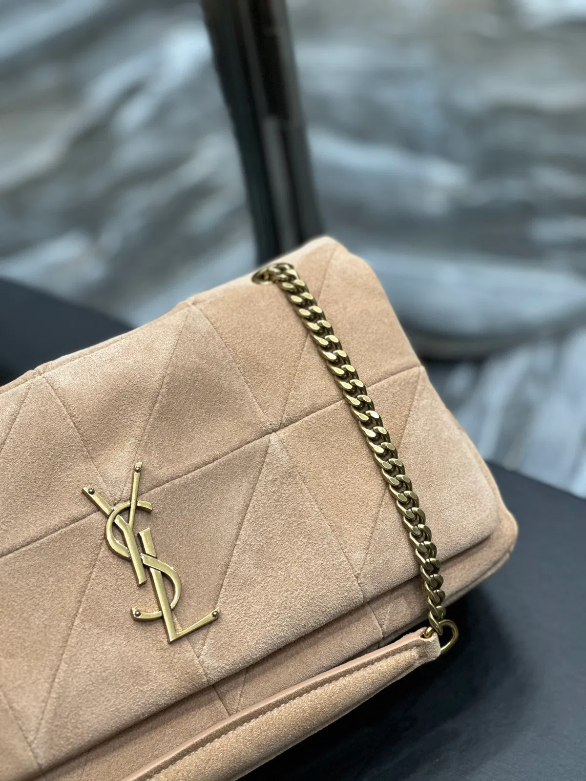 JAMIE MEDIUM CHAIN BAG “CARRÉ RIVE GAUCHE” IN LAMBSKIN AND SUEDE — image 8