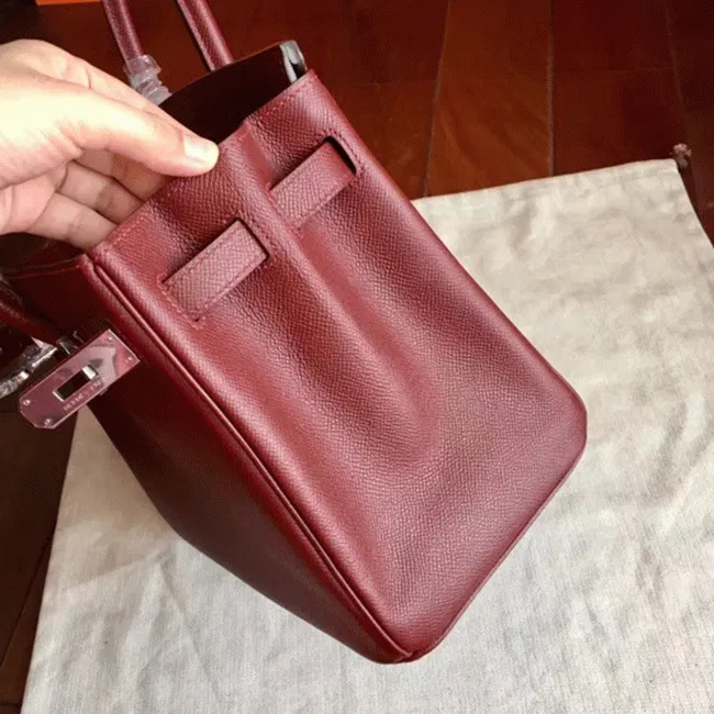 Bordeaux Hermes Birkin 35cm Designer-Inspired Bag — image 7