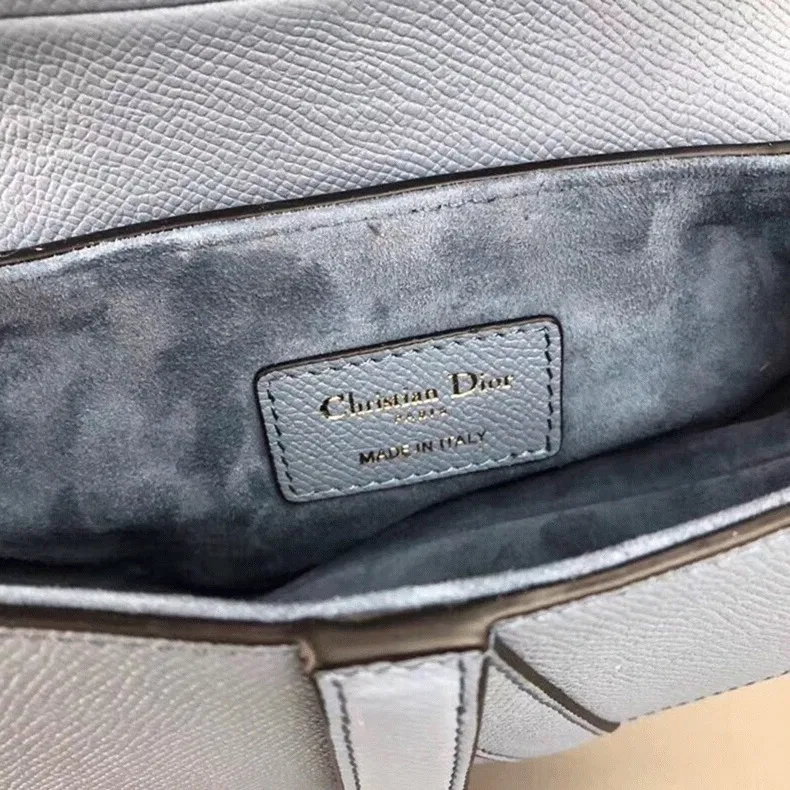 Dior Saddle Bag Knockoff in Sky Blue Grained Calfskin — image 4