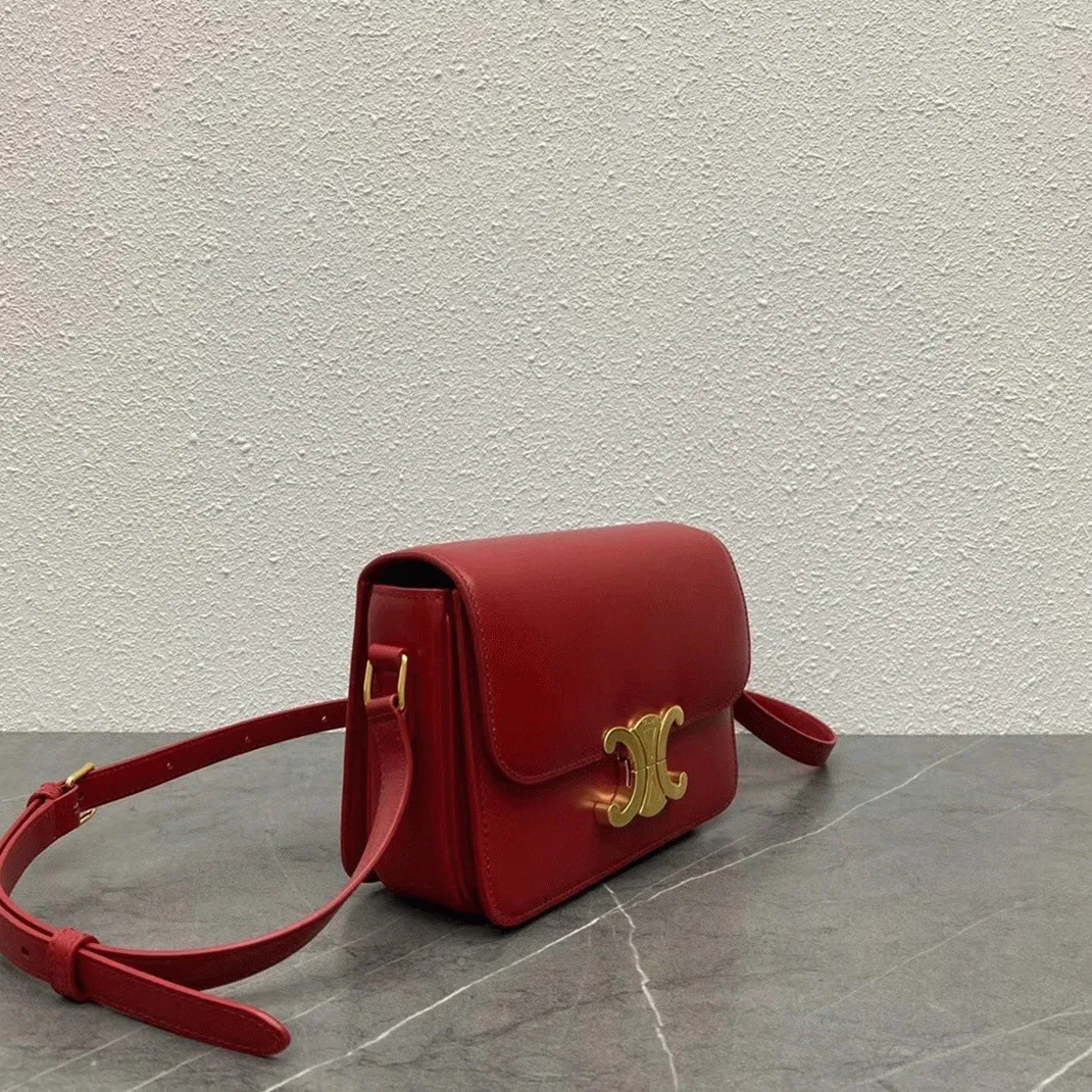 Top Quality Knockoff Celine Triomphe Teen Bag In Red — image 3