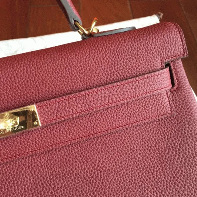 Bordeaux Clemence Hermes Kelly 35cm Rich Color Bag — image 4