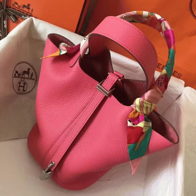 Rose lipstick cheap Hermes Picotin Lock 22cm handbag
