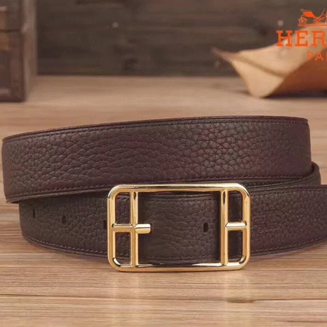 Luxury Hermes chocolate-colored Cape Cod 32 reversible belt — image 5