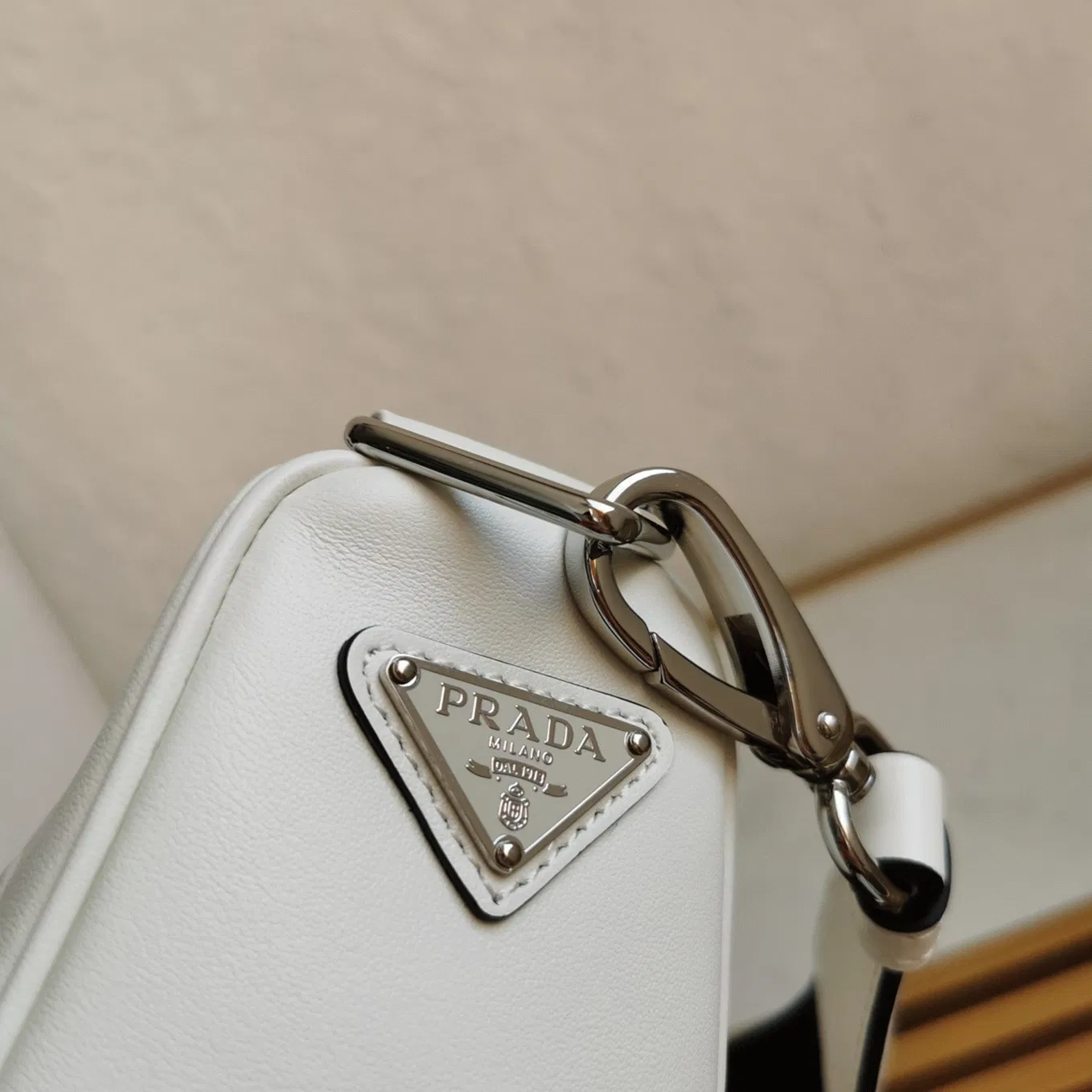 Prada Triangle Shoulder Bag in White — image 10