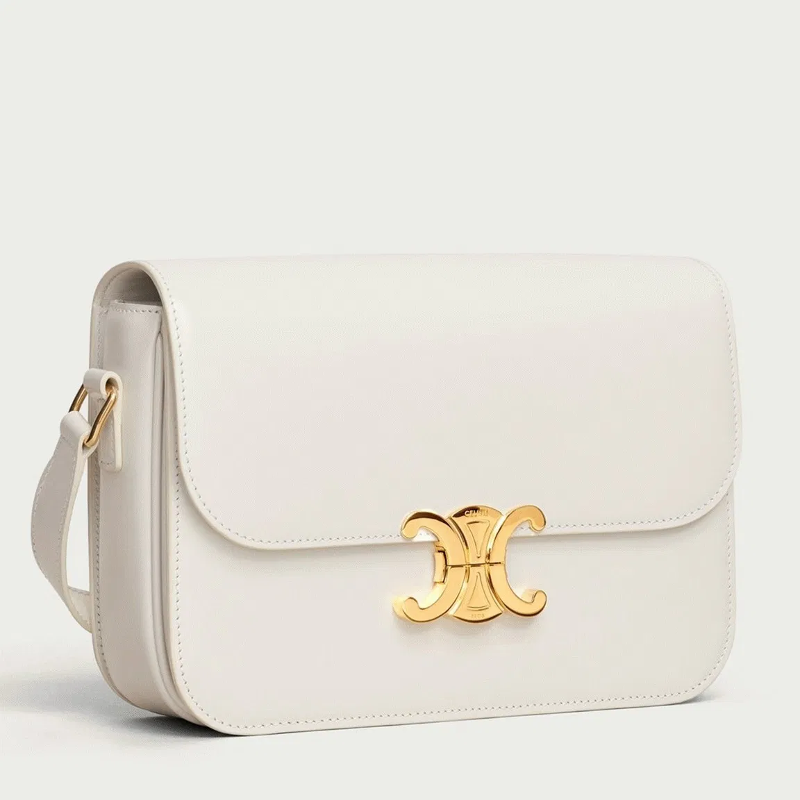 Top Quality Celine Triomphe Medium Bag In White
