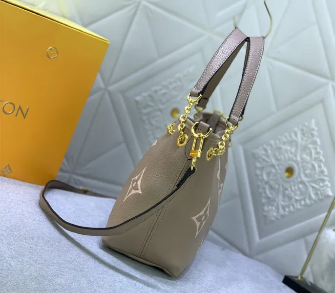 Louis Vuitton Bicolor Monogram Empreinte Bundle Bag In Tourterelle Gray and Cream — image 4