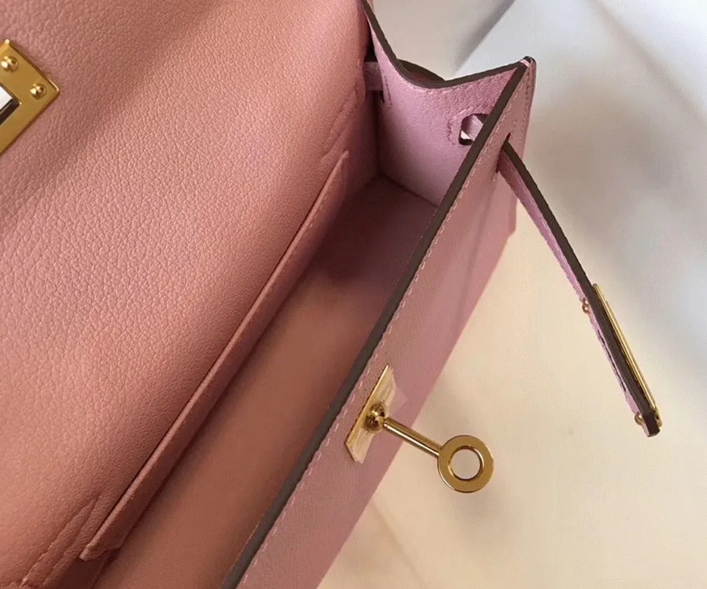 Hermes Kelly Mini II Bag Fake in Mauve Sylvestre — image 7
