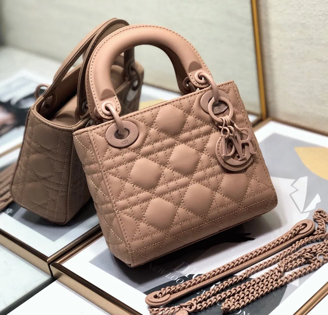 Dior Lady Dior Mini Chain Bag in Blush — image 9