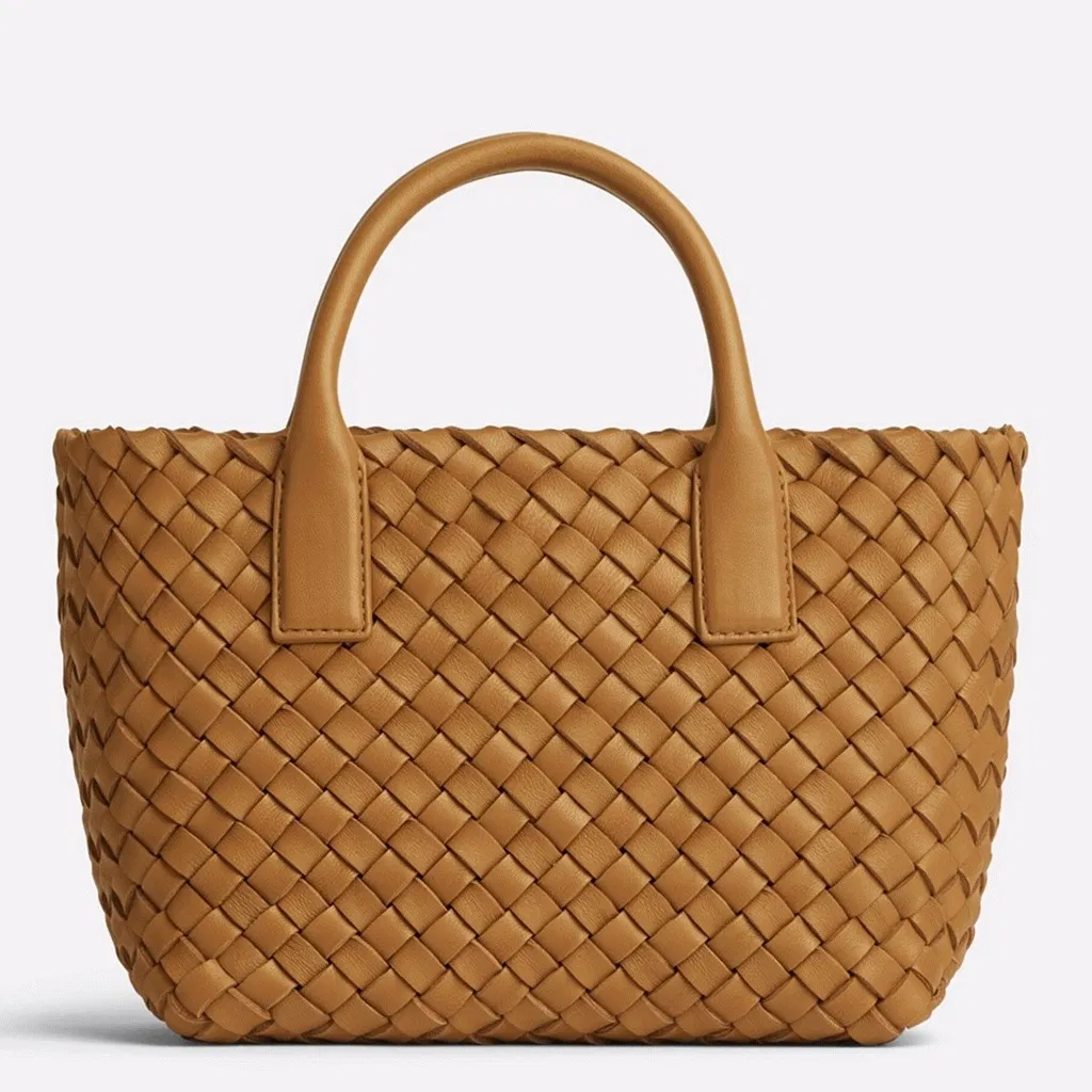 Top Quality Bottega Veneta Cabat Mini Bag In Caramel Intrecciato Lambskin
