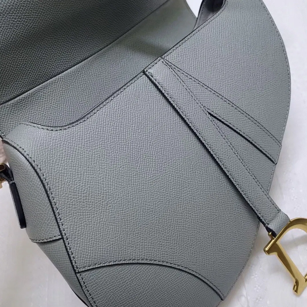 Dior Saddle Bag in Gray Grained Calfskin — image 3