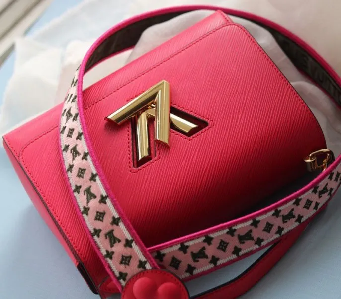 Louis Vuitton Epi Leather Twist MM Handbag In Red With Embroidered Strap — image 5