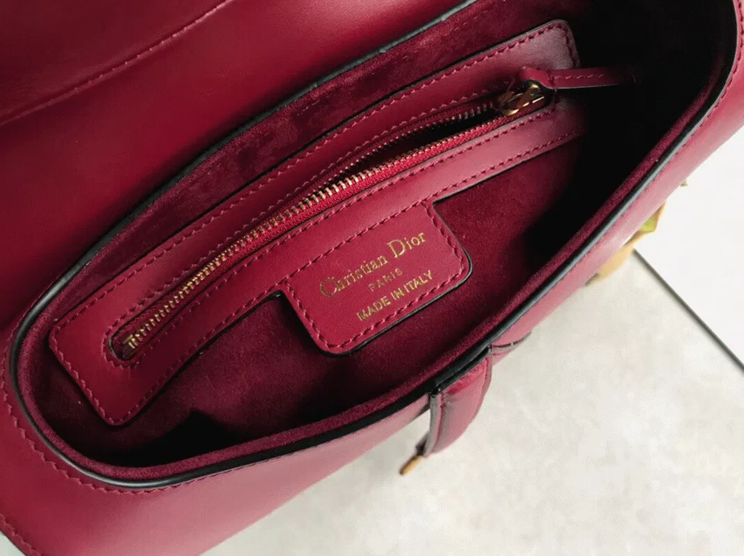 Dior Saddle Bag in Red Smooth Calfskin — image 4