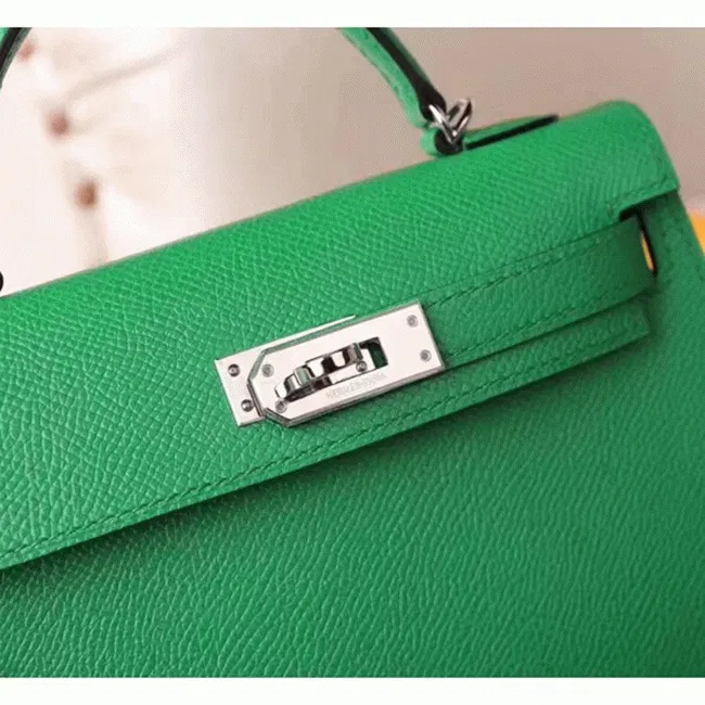 Bamboo Epsom Knockoff Hermes Kelly 20cm Chic Handbag — image 2