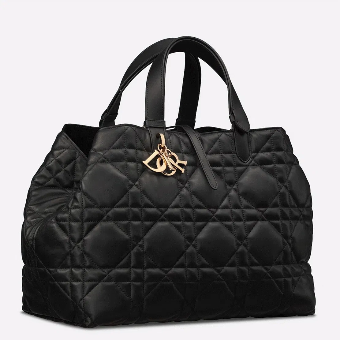 Dior Toujours Large Bag in Black Macrocannage Calfskin