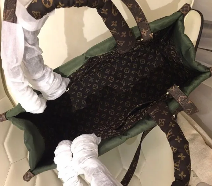 Louis Vuitton Econyl Regenerated Nylon Onthego GM Tote In Khaki Green — image 6