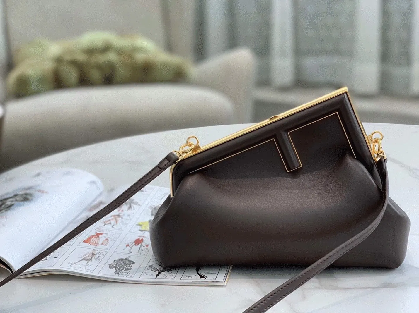 Top Quality Knockoff Fendi First Small Bag In Dark Brown — image 2