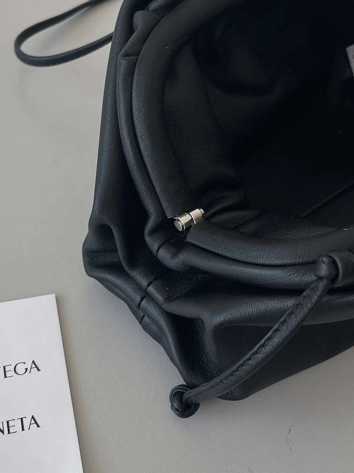 Knockoff Bottega Veneta Mini Pouch with Strap Black — image 6