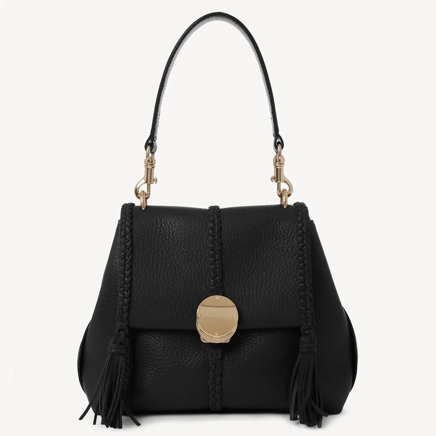 Top Quality Chloe Penelope Small Shoulder Bag in Black Grained Calfskin