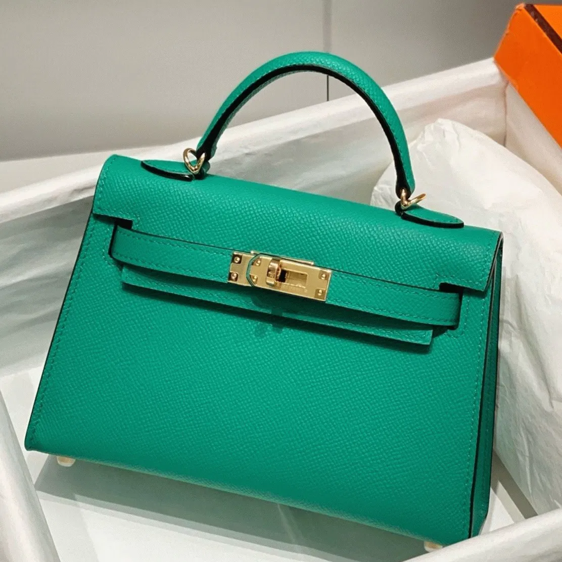 Hermes Kelly Mini II Bag in Vert Jade