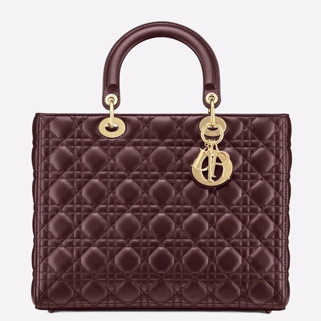 Dior Lady Dior Large Bag in Bordeaux