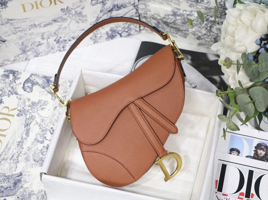 Dior Saddle Bag in Dark Tan Grained Calfskin — image 10