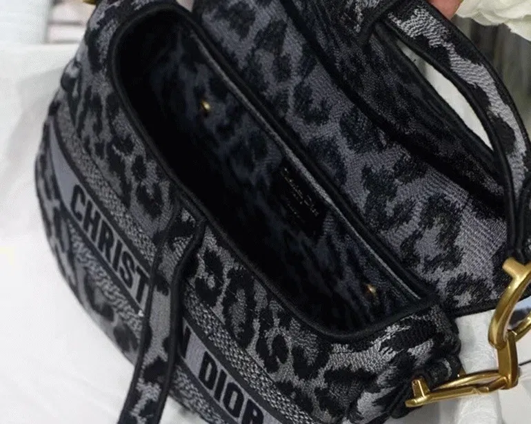 Dior Saddle Bag in Grey Mizza Embroidery — image 6