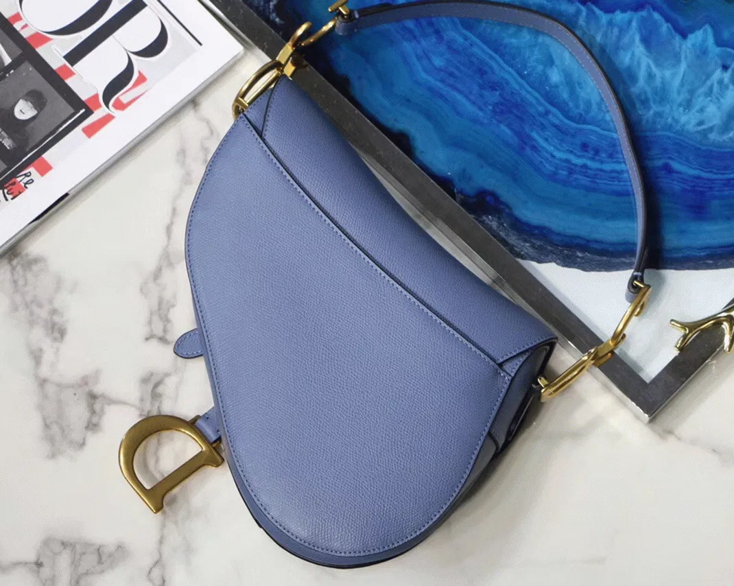 Dior Saddle Bag Knockoff in Denim Blue Grained Calfskin — image 2