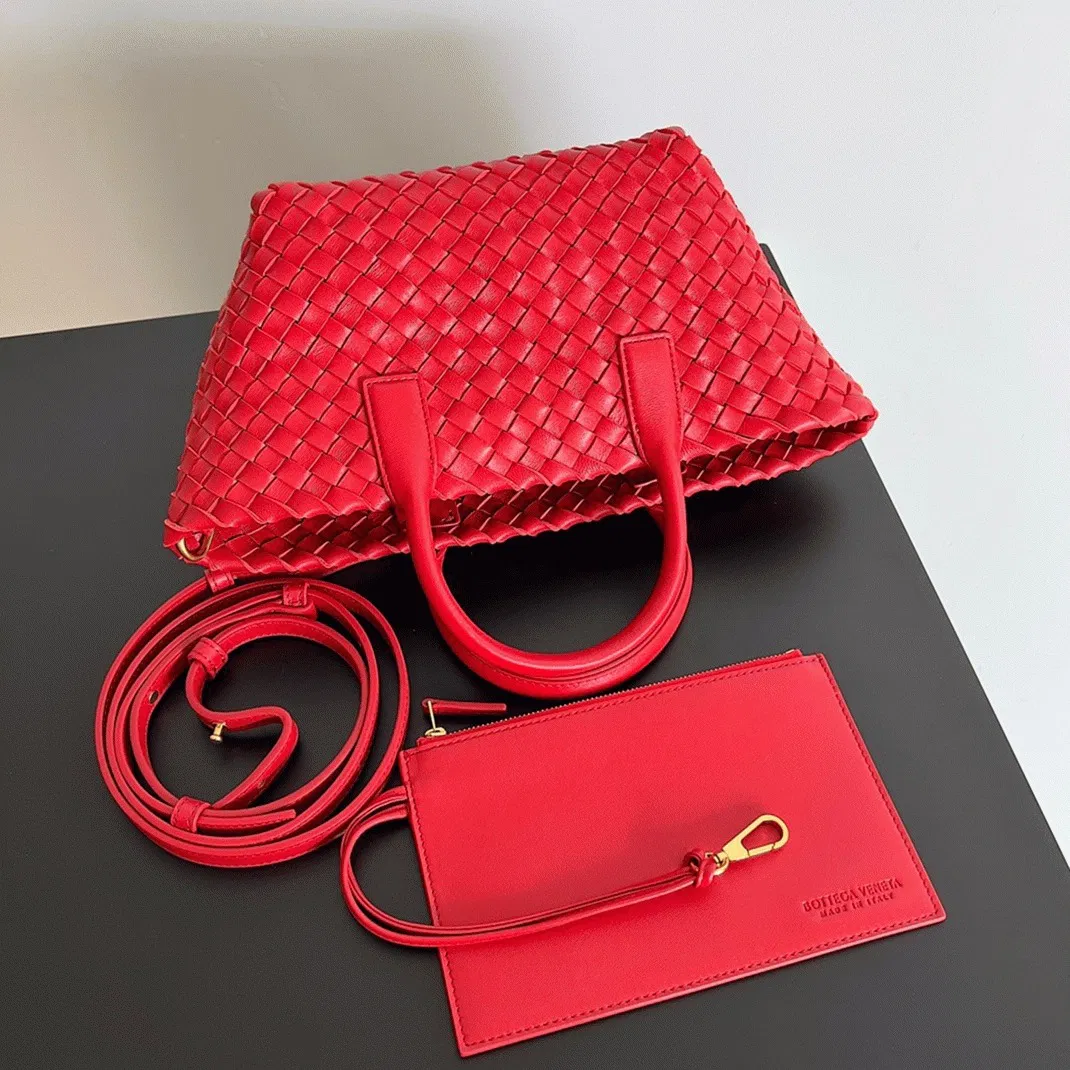 Top Quality Bottega Veneta Cabat Mini Bag In Red Intrecciato Lambskin — image 2