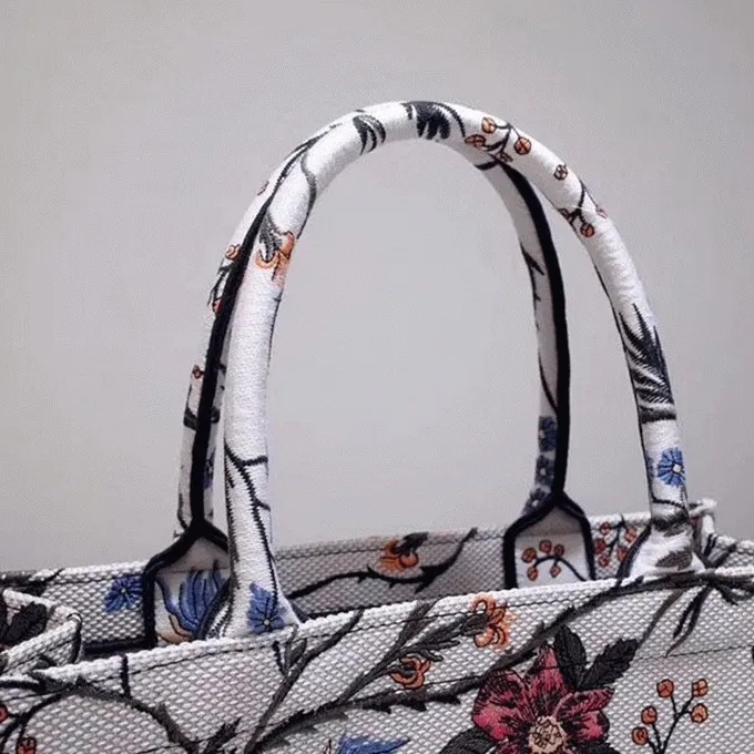 Dior Medium Book Tote Bag in Multicolor Rosa Mutabilis Embroidery — image 4