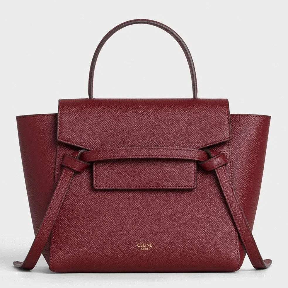 Celine Belt Nano Bag in Bordeaux