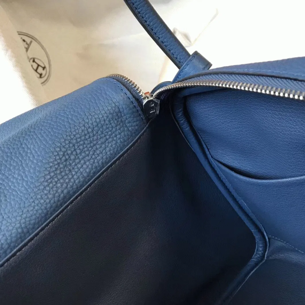Copy Hermes Lindy 30cm bag in blue agate shade — image 2