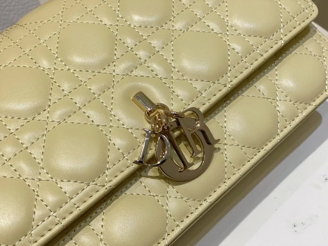 Dior Miss Dior Top Handle Bag Knockoff in Pastel Yellow Cannage Lambskin — image 2