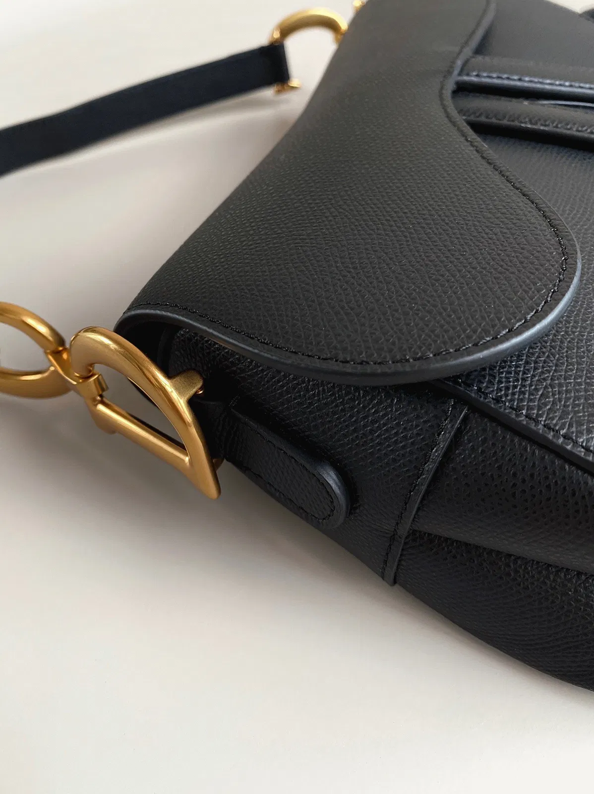 Dior Saddle Bag with Strap in Black Grained Calfskin — image 3