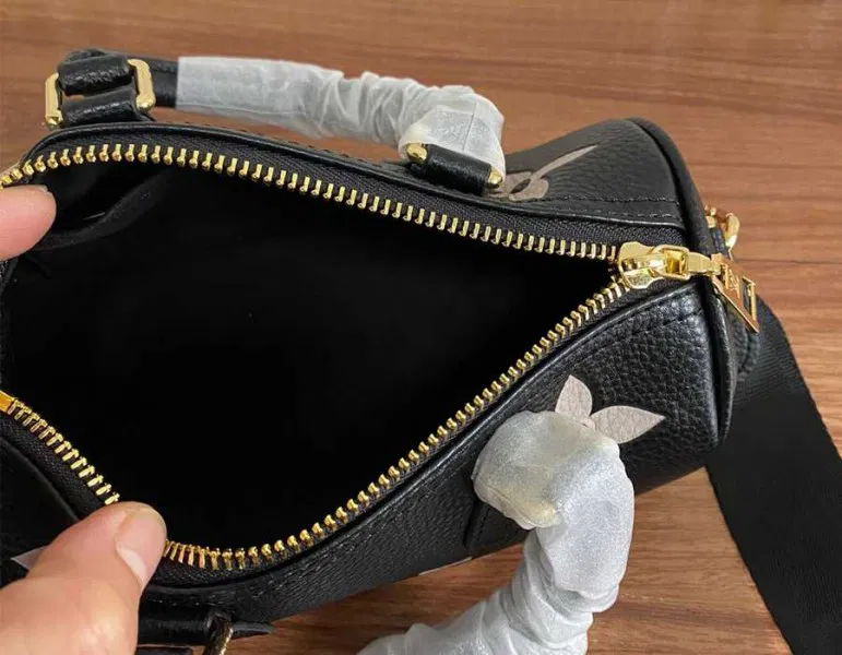 Louis Vuitton Monogram Empreinte Papillon BB Bag In Black And Beige — image 8