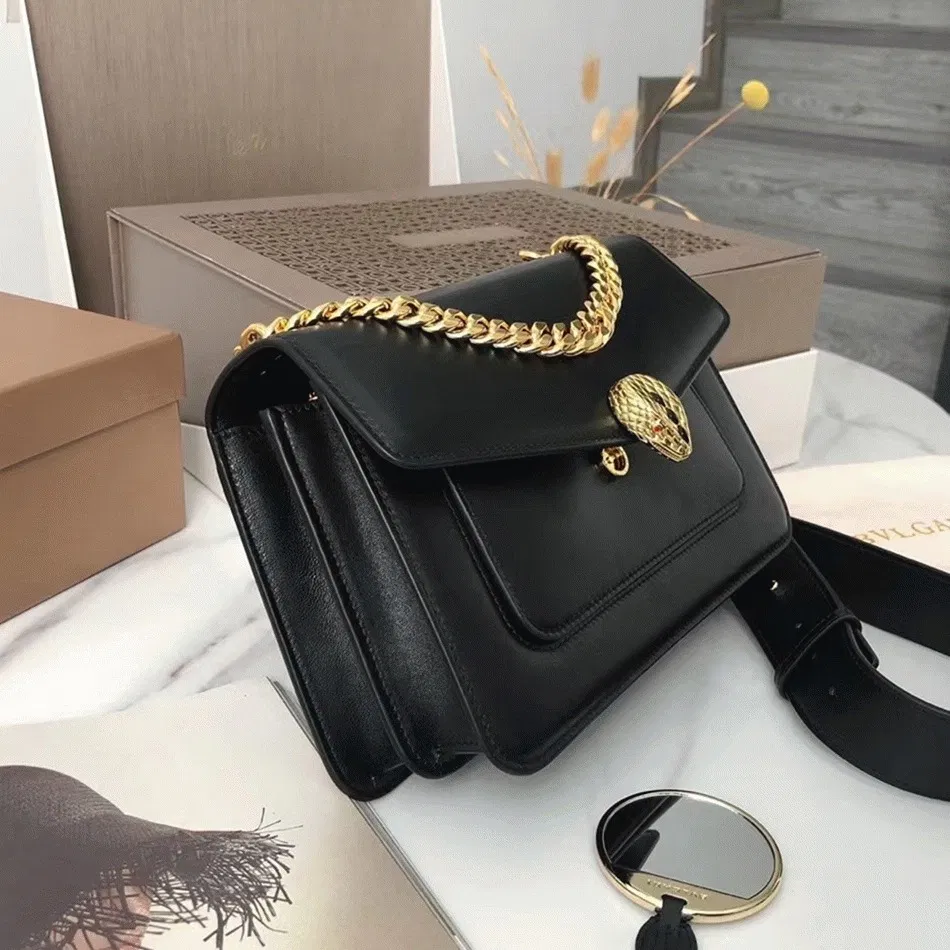 Bvlgari Serpenti Forever Medium Crossbody Bag with Chain Black — image 8