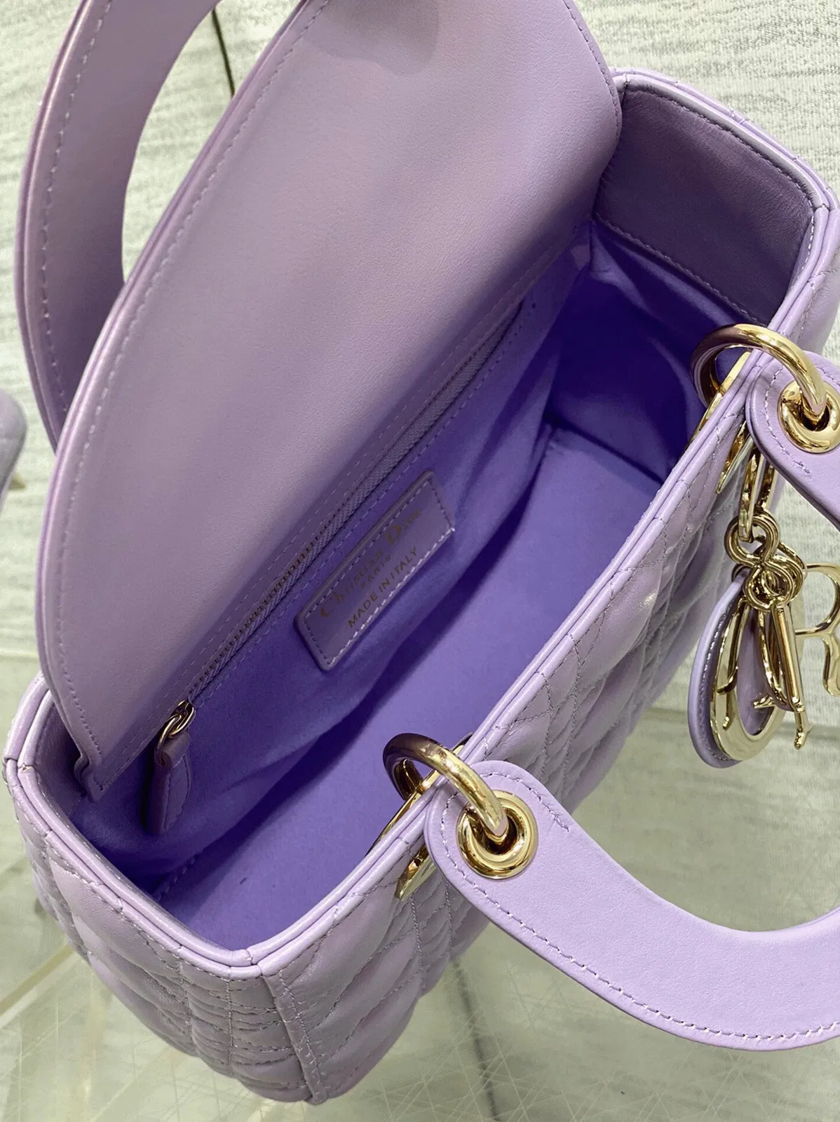 Dior Small Lady Dior Bag in Lilas Lambskin with Resin Charms — image 6