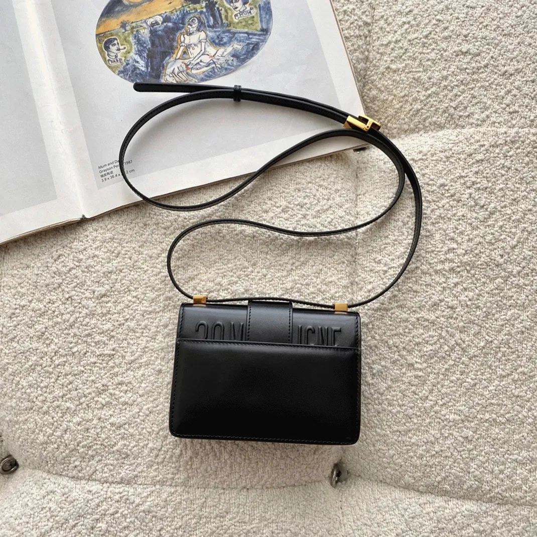 Dior 30 Montaigne Micro Bag in Black Box Calfskin — image 7