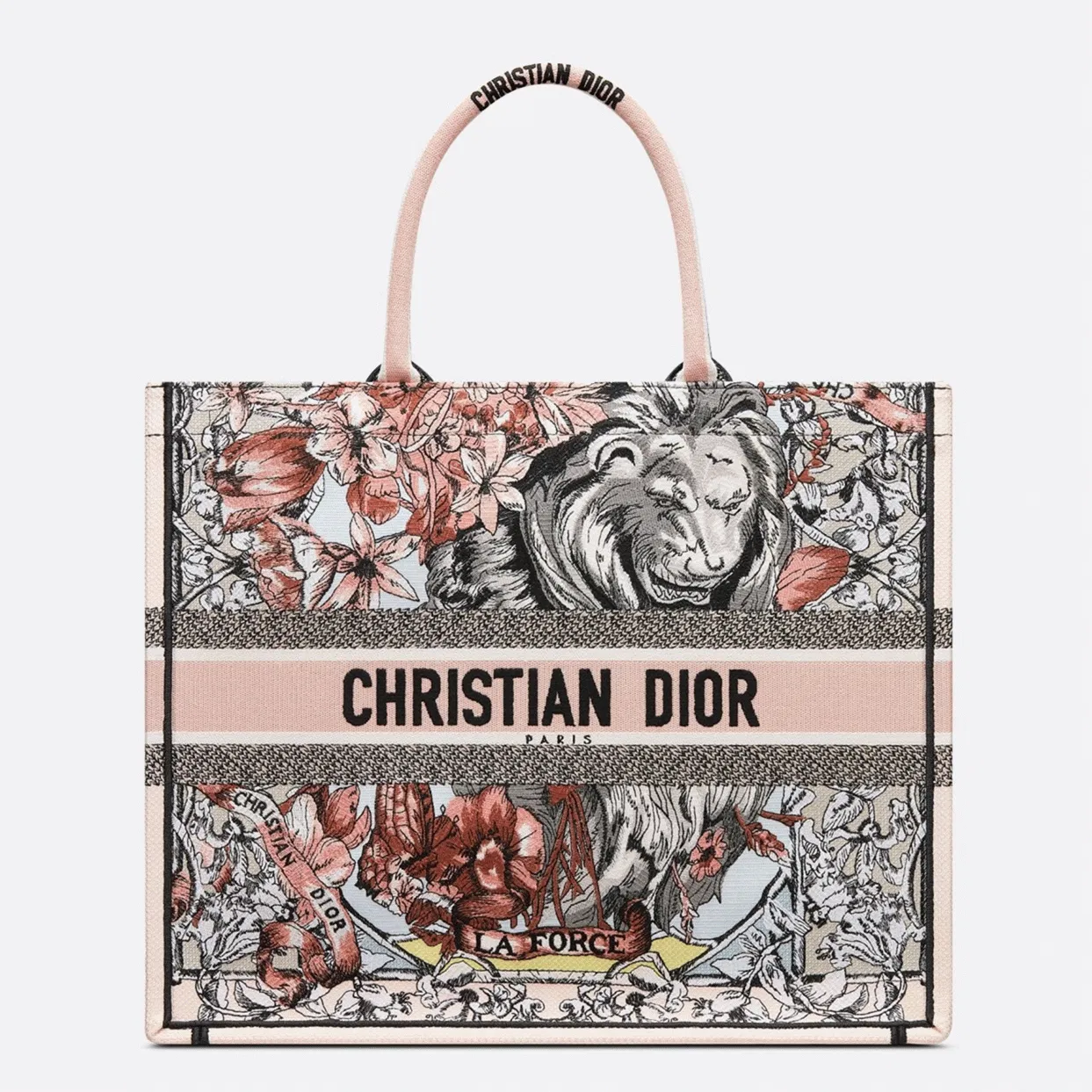 Dior Large Book Tote Bag in Multicolor La Force Embroidery