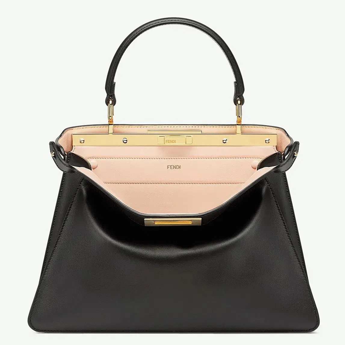 Top Quality Fendi Peekaboo ISeeU Medium Bag In Black Calfskin
