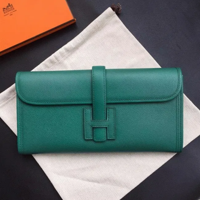 Dark green Hermes Jige Elan 29 clutch bag