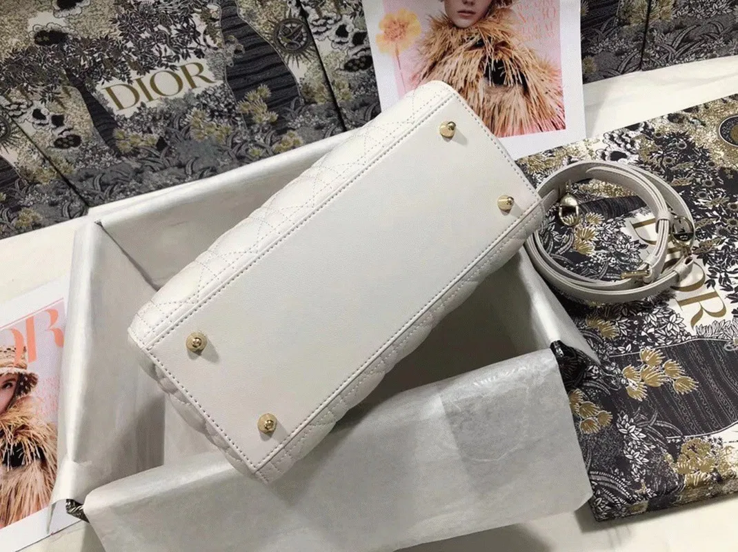Dior Lady Dior Medium Bag in White — image 7