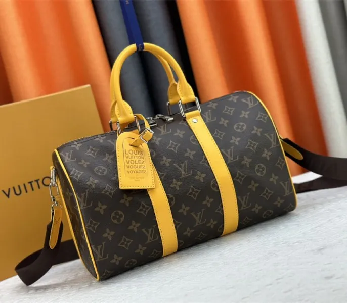 Louis Vuitton Monogram Macassar Canvas Keepall Bandouliere 35 In Safran Yellow — image 2