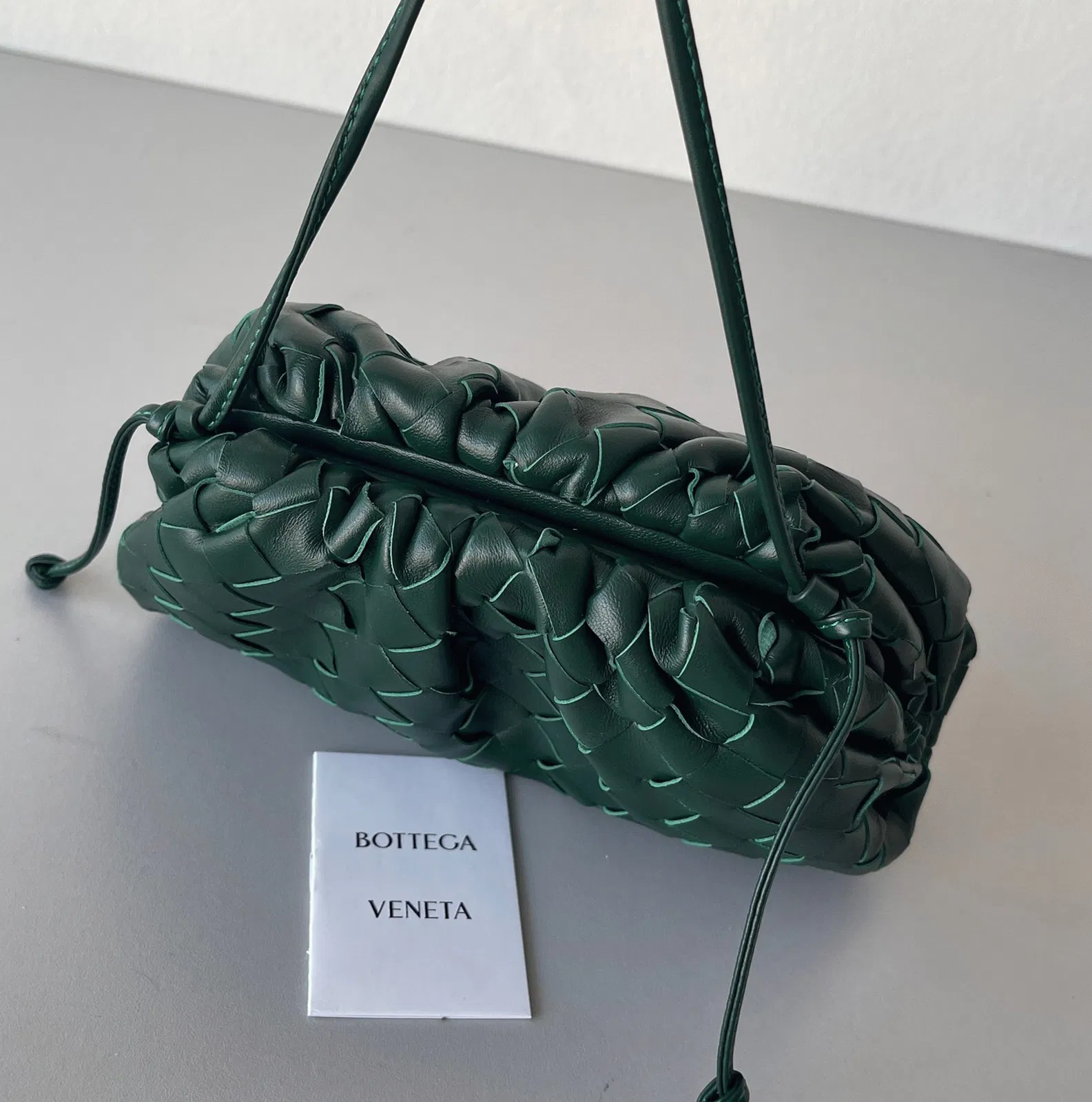 Knockoff Bottega Veneta Mini Pouch with Strap Raintree — image 3